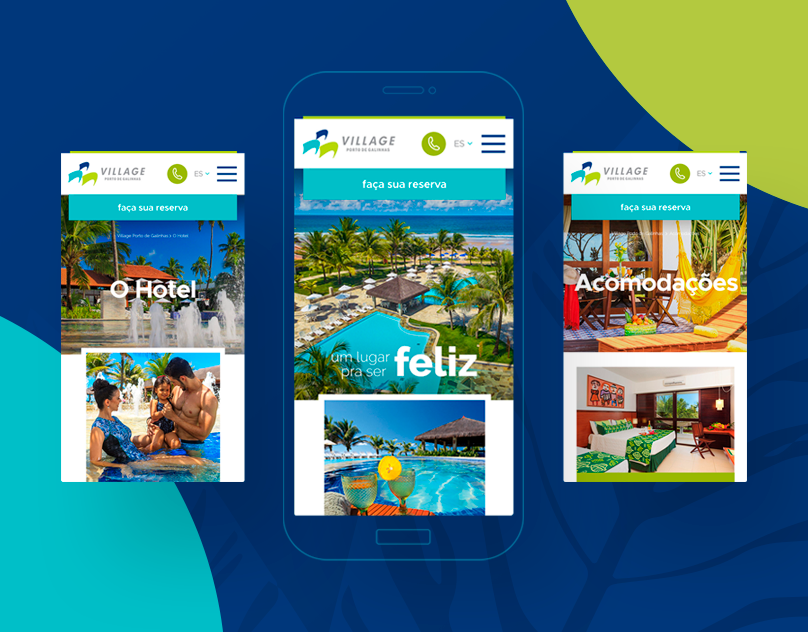 Village Porto de Galinhas — resort website design for a beachfront hotel on one of Brazil's most famous beaches